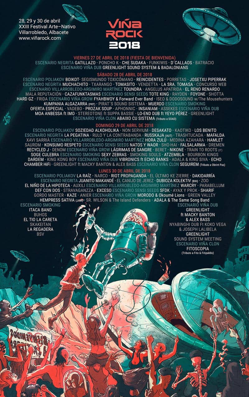 Cartel Viña Rock 2018 por días